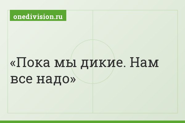 Пока мы дикие. Нам все надо