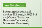Время проведения: 13 ноября 2016 года, 14:00 (22-й тур) Судьи: Волошин Николай (Смоленск) , Миневич Владимир (Смоленск) , Назаров Владислав…