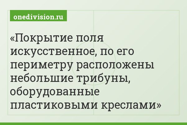 Покрытие поля искусственное, по его периметру расположены небольшие трибуны, оборудованные пластиковыми креслами
