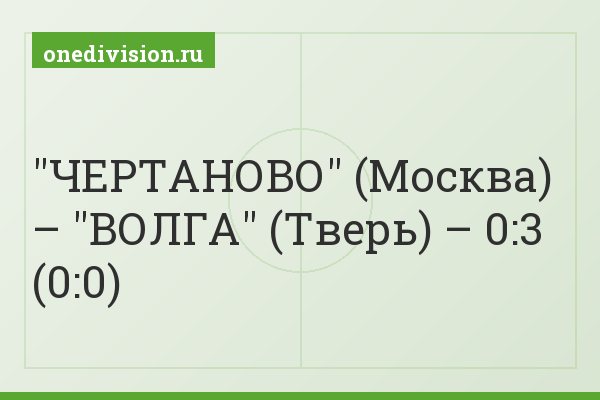 "ЧЕРТАНОВО" (Москва) – "ВОЛГА" (Тверь) – 0:3 (0:0)