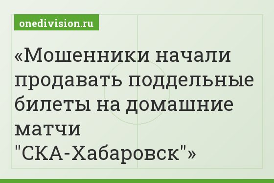 Мошенники начали продавать поддельные билеты на домашние матчи "СКА-Хабаровск"