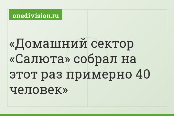 Домашний сектор «Салюта» собрал на этот раз примерно 40 человек