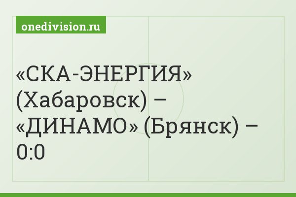 «СКА-ЭНЕРГИЯ» (Хабаровск) – «ДИНАМО» (Брянск) – 0:0