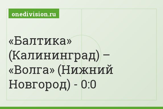 «Балтика» (Калининград) – «Волга» (Нижний Новгород) - 0:0