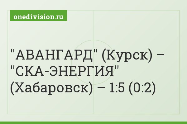 "АВАНГАРД" (Курск) – "СКА-ЭНЕРГИЯ" (Хабаровск) – 1:5 (0:2)