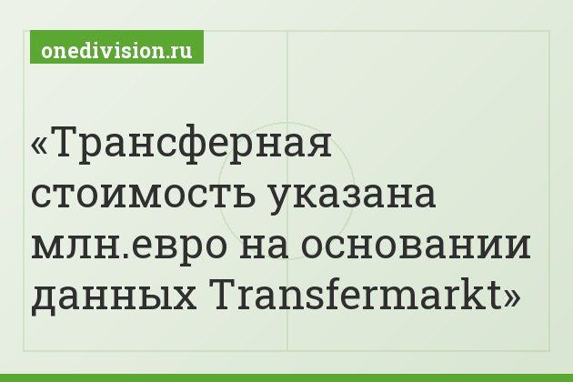 Трансферная стоимость указана млн.евро на основании данных Transfermarkt
