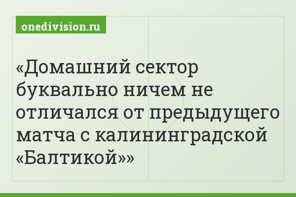 Домашний сектор буквально ничем не отличался от предыдущего матча с калининградской «Балтикой»