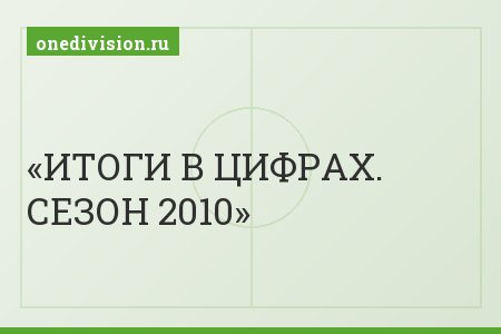 ИТОГИ В ЦИФРАХ. СЕЗОН 2010