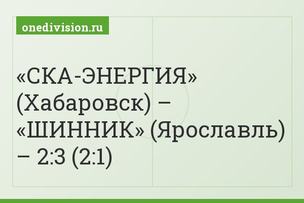 «СКА-ЭНЕРГИЯ» (Хабаровск) – «ШИННИК» (Ярославль) – 2:3 (2:1)
