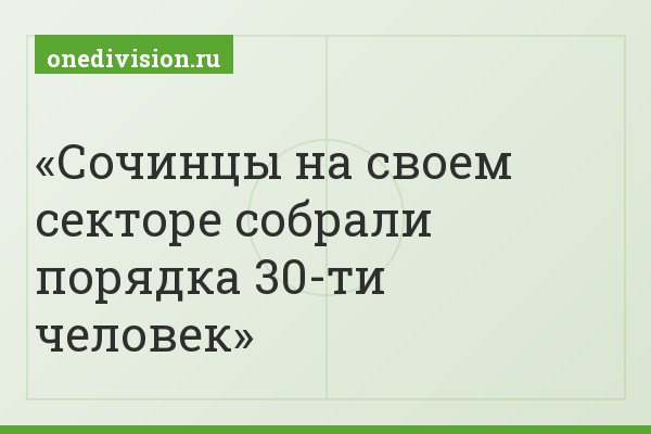 Сочинцы на своем секторе собрали порядка 30-ти человек