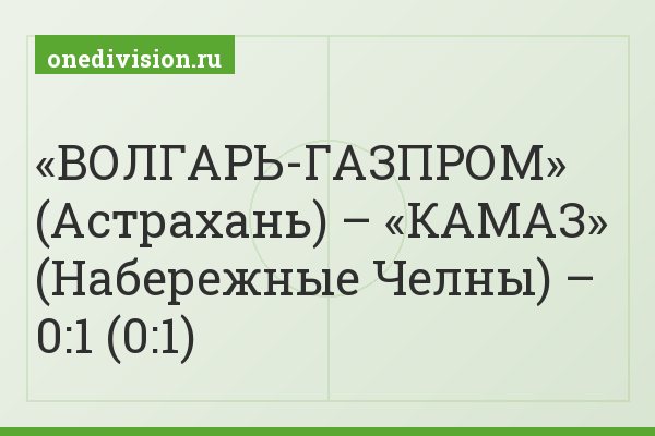 «ВОЛГАРЬ-ГАЗПРОМ» (Астрахань) – «КАМАЗ» (Набережные Челны) – 0:1 (0:1)