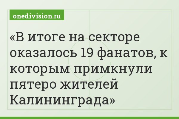 В итоге на секторе оказалось 19 фанатов, к которым примкнули пятеро жителей Калининграда