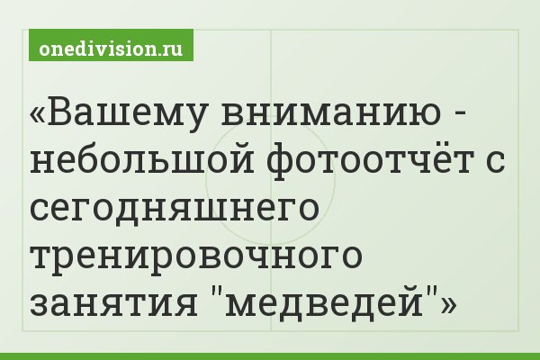 Вашему вниманию - небольшой фотоотчёт с сегодняшнего тренировочного занятия "медведей"