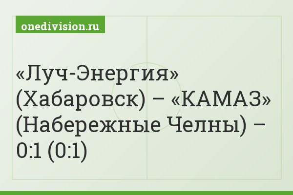 «Луч-Энергия» (Хабаровск) – «КАМАЗ» (Набережные Челны) – 0:1 (0:1)