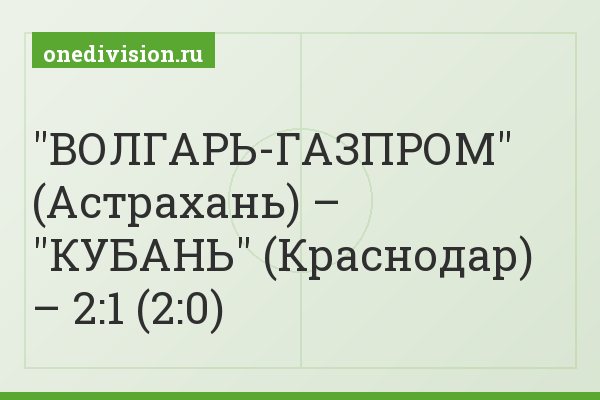 "ВОЛГАРЬ-ГАЗПРОМ" (Астрахань) – "КУБАНЬ" (Краснодар) – 2:1 (2:0)