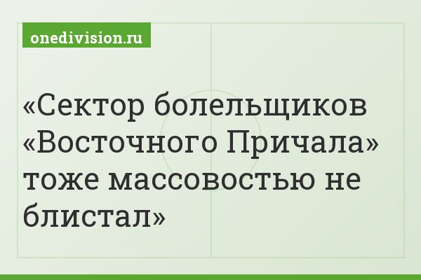 Сектор болельщиков «Восточного Причала» тоже массовостью не блистал